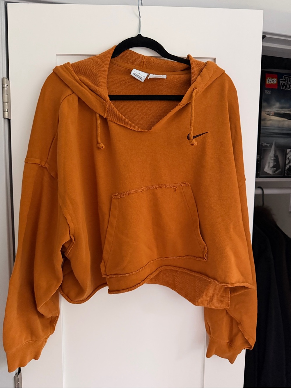 nike sportswear fleece cropped vneck hoodie sweatshirt